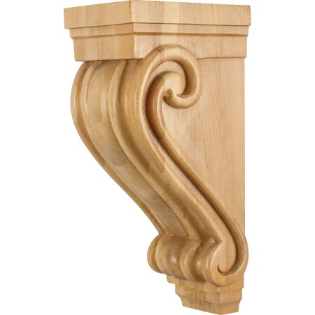 HARDWARE RESOURCES 5" Wx6-3/4"Dx14"H Maple Scrolled Corbel CORC-2MP